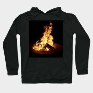 Bonfire Pit with Logs and Orange Flames Hoodie